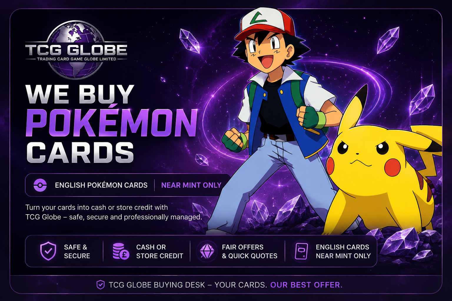 TCG Globe — We Buy Pokémon Cards. English Pokémon cards in Near Mint condition.