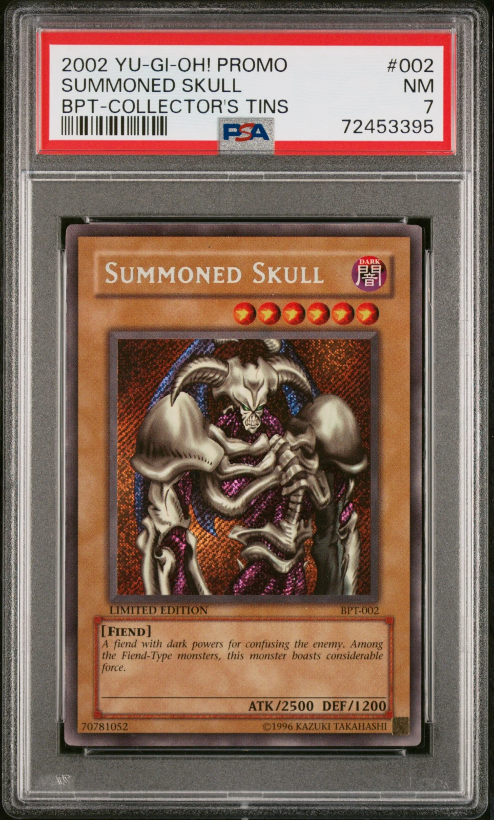 2002 Summoned Skull PSA 7 BPT-002 collector's tins Yu-gi-oh yugioh